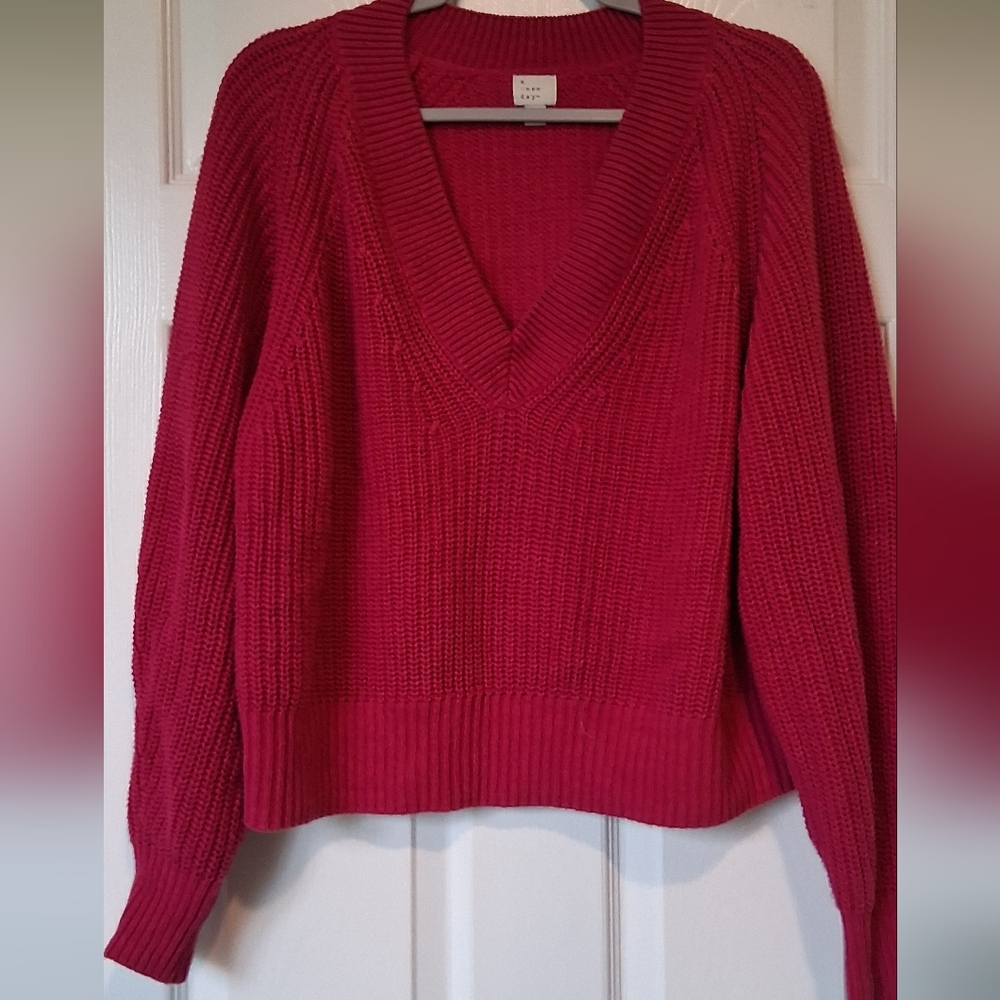 a new day Women's V-Neck Sweater - Fuchsia